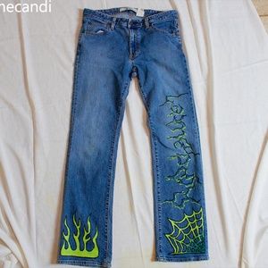 2000's Punk Flame Styled CUSTOM Jeans (LAMEBOY)